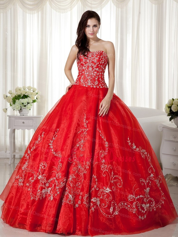 red ball gown dresses