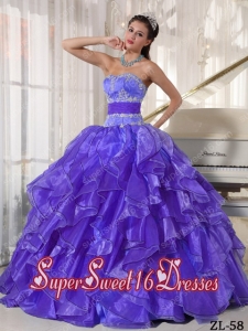 Strapless Organza Ball Gown Custom Made Sweet 16 Dresses with Appliques