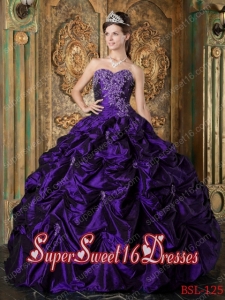 Taffeta Purple Sweetheart Floor-length 2014 Quinceanera Dress