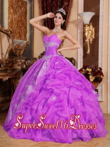 Fuchsia Ball Gown Sweetheart With Organza Beading New Style Sweet 16 Dresses