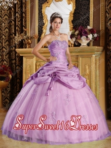 Rose Pink Tulle and Taffeta Ball Gown Strapless Beading Modest Sweet Sixteen Dresses