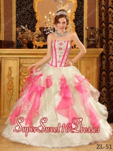 Multi-Color Ball Gown Sweetheart Organza 15th Birthday Party Dresses in Appliques