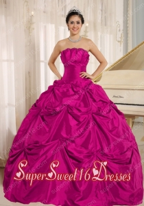 Plus Size In Red Ball Gown Sweet 16 Dresses With Pick-ups For Custom Made Taffeta
