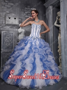 Fashionable Ball Gown Sweetheart Taffeta and Organza Appliques Colorful Sweet Fifteen Dress