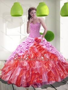 2015 Classical Pick Ups and Ruffles Military Ball Dresses in Multi Color