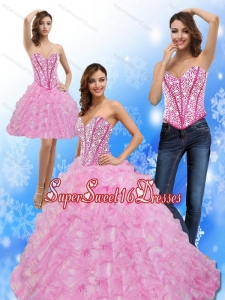 Luxurious Beading and Ruffles Sweetheart 15th Birthday Party Dresses