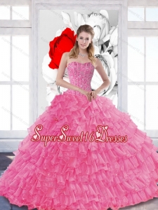 Sophisticated 2015 Sweet Fifteen Dresses with Beading and Ruffled Layers