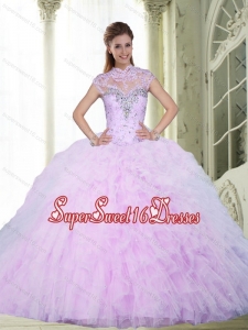 2015 Elegant Ball Gown Sweet 16 Dresses with Beading and Ruffles