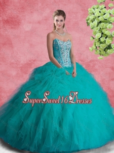 2016 Summer Perfect Strapless Sweet 16 Dresses with Beading and Ruffles