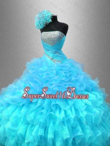 Popular Strapless Sequined Custom Made Sweet 16 Gowns with Ruffles