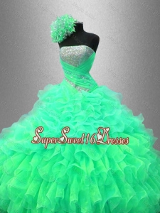 Ruffles and Sequined Beautiful Custom Made Sweet 16 Dresses with Strapless
