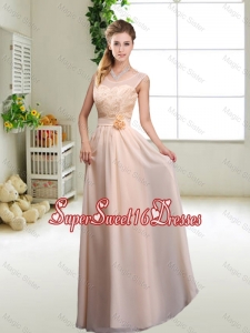Beautiful Hand Made Flowers Quinceanera Dama Dresses with Column