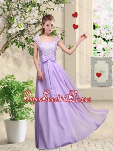 New Style Laced and Bowknot Quinceanera Dama Dresses with Square
