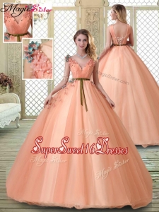 Discount V Neck Sweet Sixteen Dresses with Appliques and Beading