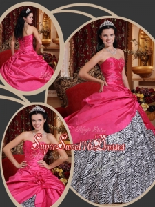 Custom Made Ball Gown Sweetheart Quinceanera Dresses in Hot Pink