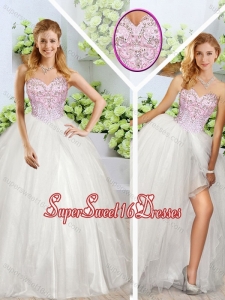 Fashionable Sweetheart Sweet Sixteen Dresses with Beading and High Slit
