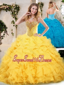 Modern Sweetheart Sweet Sixteen Dresses with Beading and Ruffles