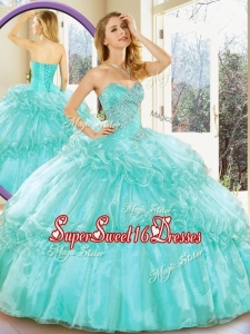 2016 15th Birthday Party Sweetheart Quinceanera Gowns with Beading and Ruffled Layers for Summer