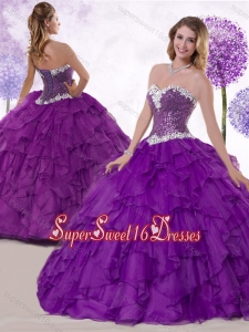 Low Price Ball Gown Sweetheart Quinceanera Gowns with Ruffles and Sequins