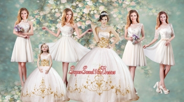 Discount Strapless Quinceanera Dresses and Lovely Scoop Mini Quinceanera Dresses and Beautiful Champagne Short Dama Dresses