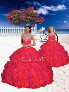 High End Beading and Ruffles Princesita Dress in Red for 2015 Spring