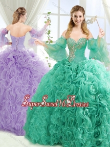 Exquisite Beaded Big Puffy Detachable Quinceanera Skirts with Brush Train