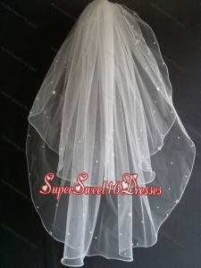 Beading Tulle Two Layers Wedding Veil
