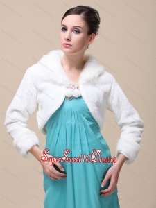 Romantic Fox Fringed Fur Special Jacket In Ivory With High neck