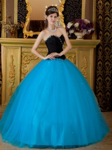 Exquisite Teal Sweet 16 Quinceanera Dress Sweetheart Beading Tulle Ball Gown