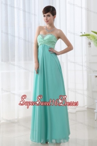 Empire Apple Green Sweetheart Backless Beading Dama Dress for Quinceanera