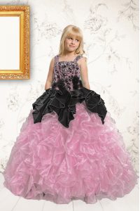 Most Popular Floor Length Ball Gowns Sleeveless Lavender Little Girl Pageant Dress Lace Up