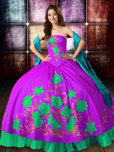 Dramatic Multi-color Sleeveless Satin Lace Up Sweet 16 Quinceanera Dress for Military Ball and Sweet 16 and Quinceanera