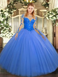 Luxury Long Sleeves Lace Lace Up Sweet 16 Dresses