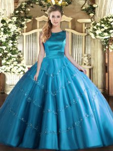 Charming Sleeveless Appliques Lace Up Sweet 16 Quinceanera Dress