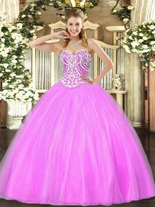 On Sale Sleeveless Beading Lace Up Military Ball Gown