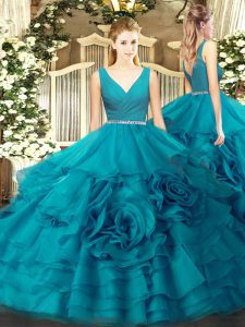 Gorgeous Sleeveless Zipper Floor Length Beading 15 Quinceanera Dress