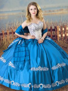 Romantic Floor Length Ball Gowns Sleeveless Baby Blue Sweet 16 Quinceanera Dress Lace Up