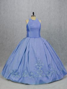 Sleeveless Zipper Floor Length Embroidery Ball Gown Prom Dress
