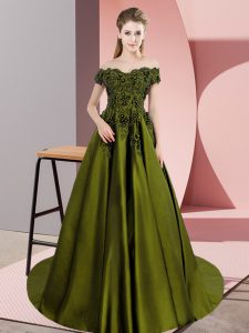 Floor Length A-line Sleeveless Olive Green 15th Birthday Dress Zipper