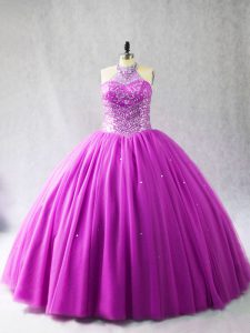 Fine Ball Gowns Sleeveless Lilac Vestidos de Quinceanera Brush Train Lace Up