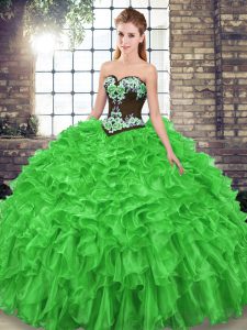 Noble Ball Gowns Sleeveless 15th Birthday Dress Sweep Train Lace Up