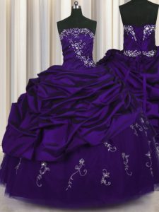 Sleeveless Beading and Embroidery and Pick Ups Lace Up Quinceanera Court Dresses
