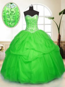 Ball Gowns Tulle Sweetheart Sleeveless Sequins and Pick Ups Floor Length Lace Up Ball Gown Prom Dress