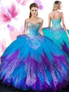 Floor Length Multi-color Quinceanera Dresses Sweetheart Sleeveless Lace Up