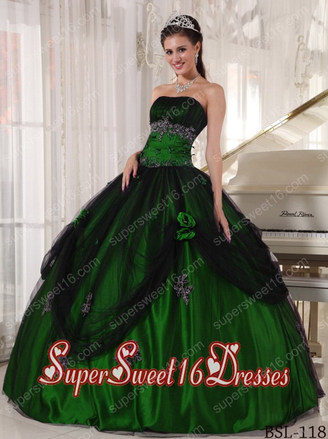 Elegent Ball Gown Beading 15th Birthday Party Dresses in Green and Black