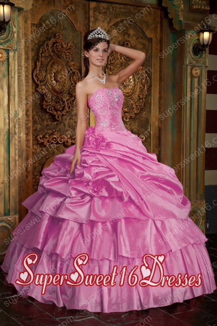Beading Ball Gown Organza Pretty Quinceanera Dresses in Pink