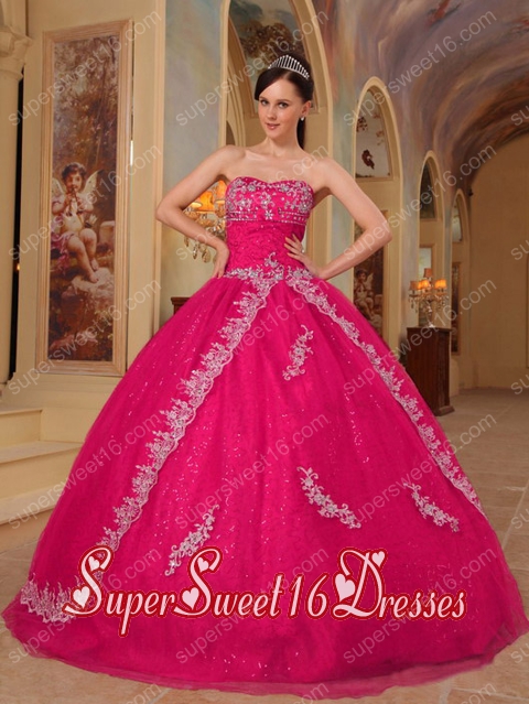Hot Pink Ball Gown Sweetheart Organza Embroidery and Beading Pretty Quinceanera Dresses