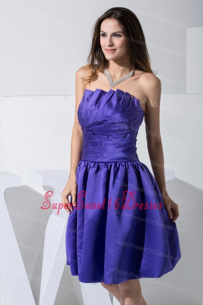 Simple Purple Dama Dress For 2013 Knee-length Strapless
