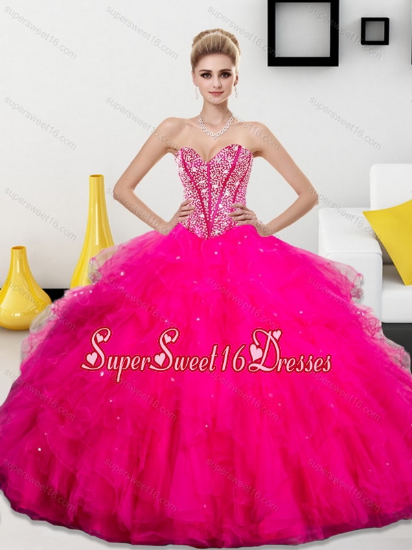 Wonderful Beading and Ruffles Sweetheart 15th Birthday Party Dresses