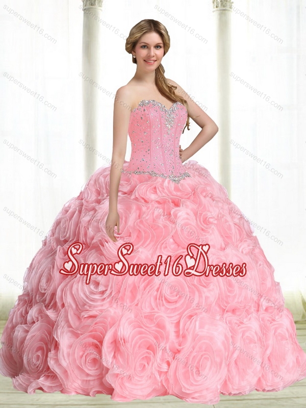 Beautiful Baby Pink Quinceanera Dresses with Beading for 2015